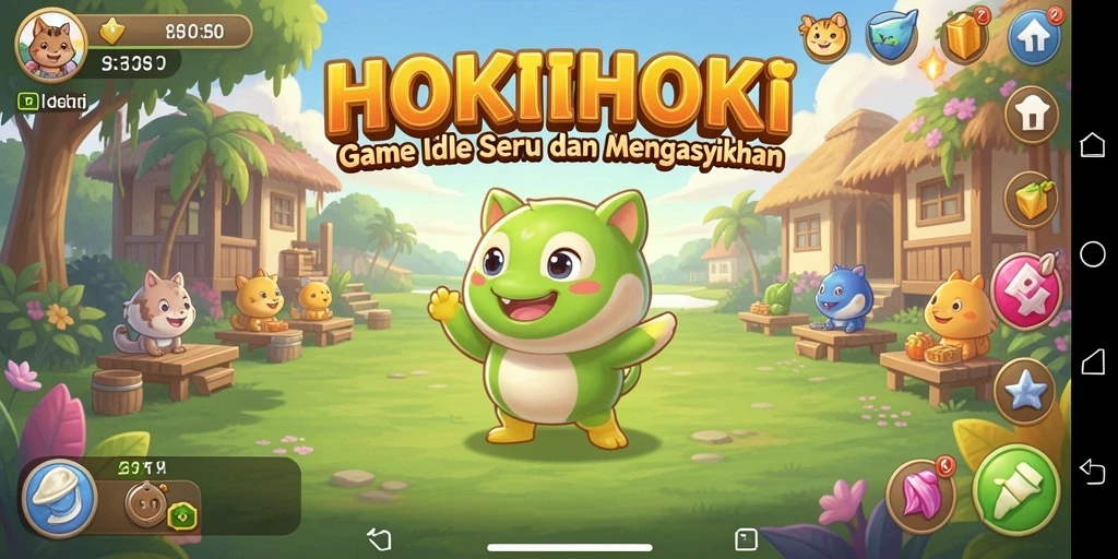 Tampilan gameplay HOKIHOKI yang menarik dengan sesi Idle yang asyik.