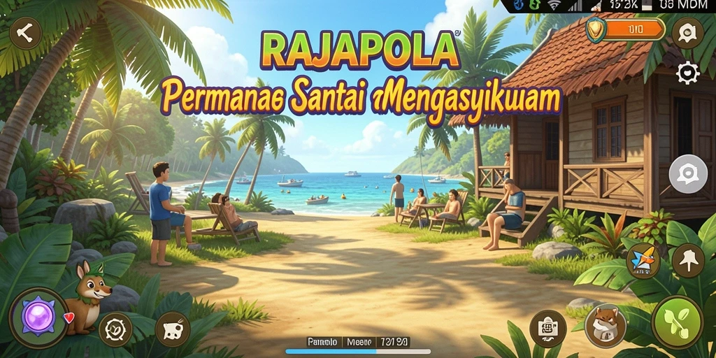 Tampilan gameplay RAJAPOLA yang ceria dan menarik.
