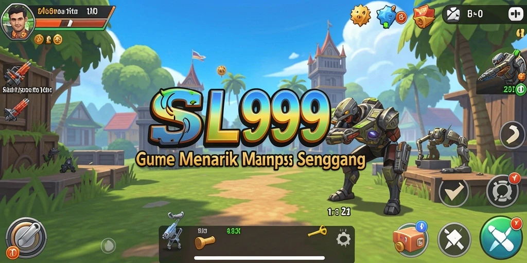 Tampilan gameplay SL999 yang menampilkan pembangunan kerajaan Idle.