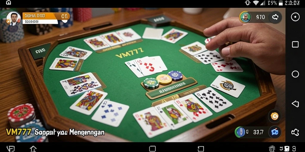Tampilan gameplay seru dalam permainan Gaple VM777.